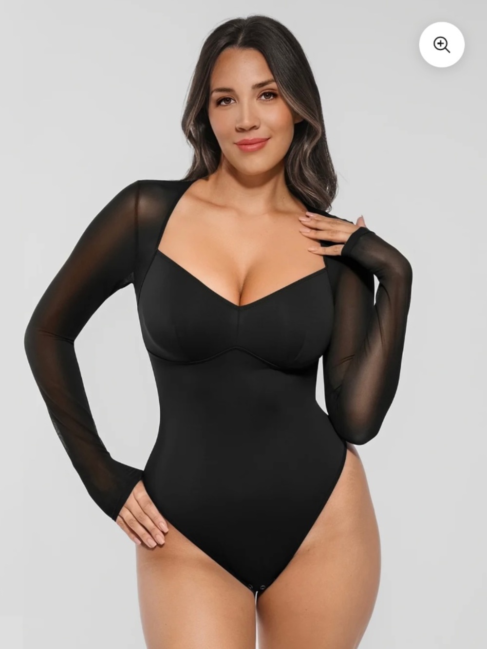 Long Sleeve Mesh Bodysuit (Size XL)
